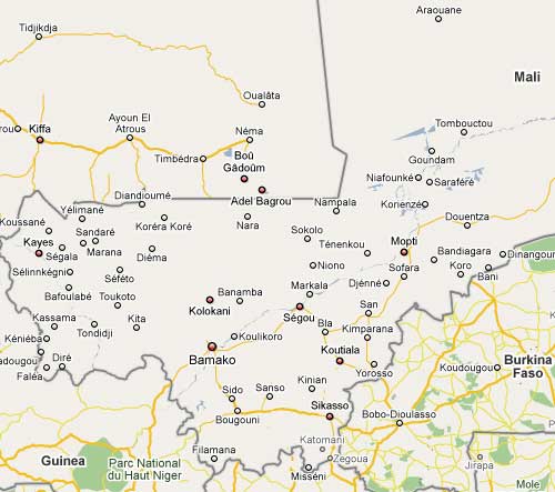 マリ共和国の地図Google Maps